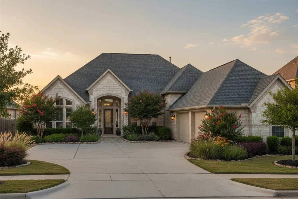Completed roofing and concrete work by a full-service general contractor in North Texas