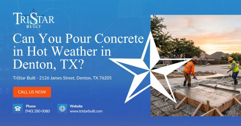 can you pour concrete in hot weather in denton tx